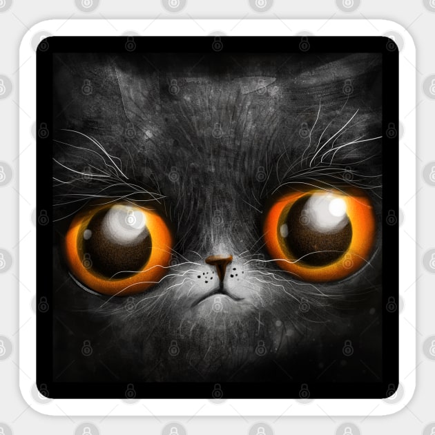 Sad cranky cat Sticker by Marysha_art